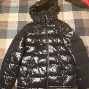 Guess Shiny Black Puffer Jacket